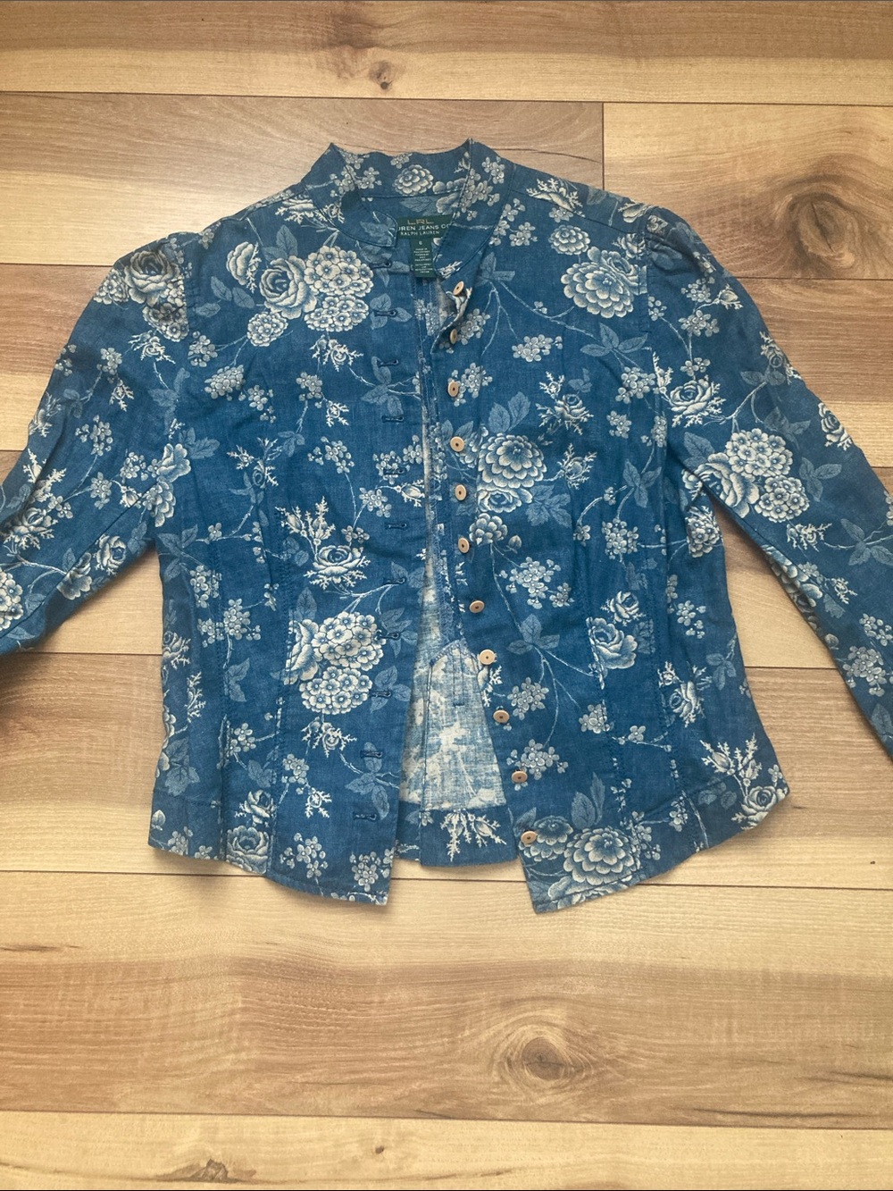 Lauren Ralph Lauren floral fitted denim color jacket